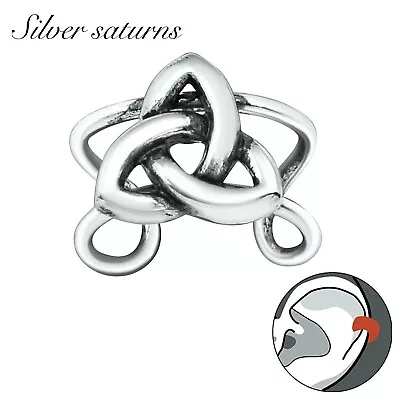 925 Sterling Silver - Celtic Knot - Design Ear Cuff Wrap Upper Ear  (A22) • £5.99