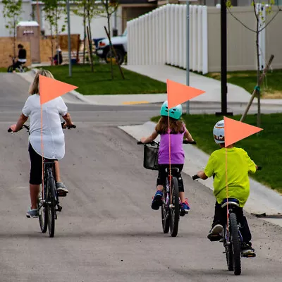  5 Pcs Cycling Flag Reflective Pennant Outdoor Decor Bike Handlebar • $8.98