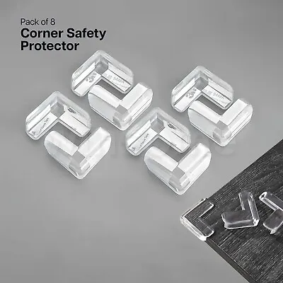 8Pcs Clear Baby Child Safety Corner Edge Table Protector Covers Furniture Guard • £3.35