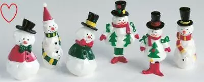 £5.25 • Buy 6 Mini Snowman Christmas Cake Decorations Yule Log Toppers Xmas Figures Picks