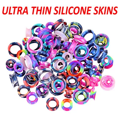 200pcs-ultra Thin Ear Skins-silicone-ear Gauges-flesh Tunnels Plug-double Flared • $45.99