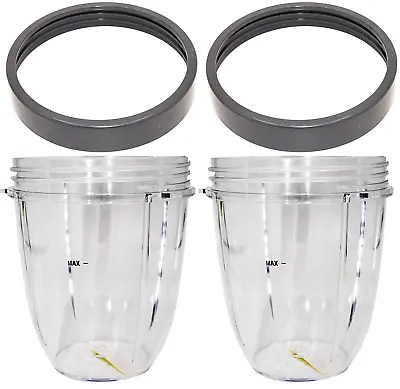 Blendin 2 Pack 18 Oz Short  Cup & Lip Rings Compatible With Nutribullet Blender • $16.99