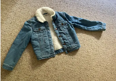 Girls Denim Sherpa Jacket 8 • $15