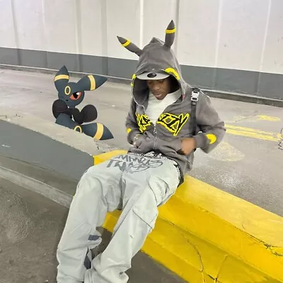 KAKAZZY Pokémon Moon Umbreon Heavyweight Hoodie Couple Hooded Loose Outerwear • $198