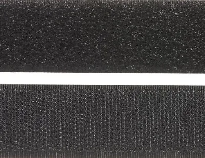 VELCRO® Sew On - Hook & Loop Tape - 1mt X 20mm 25mm 38mm 50mm Or 100mm  Black • $9.95