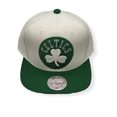 Mitchell & Ness Boston Celtics  XL Logo 2Tone White/Green Adjustable Snapback • $36.99