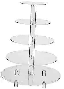  5 Tier Round Acrylic Cupcake Stand-Cake Stand-Dessert Stand 5 Tier With Base • $41.10