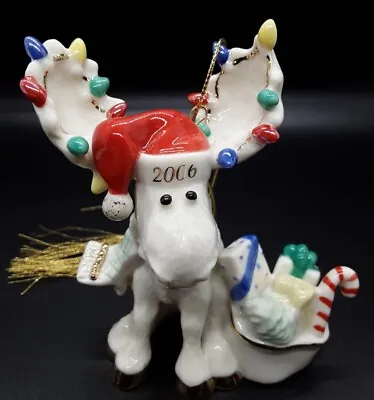 $43 • Buy 2006 LENOX Annual Christmas Ornament Moose MERRY MOOSECLAUS  No Box