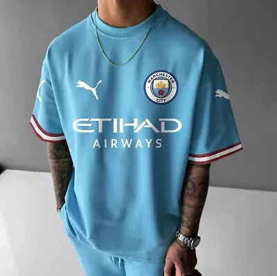 Manchester City Football Print Jersey Tee • $40