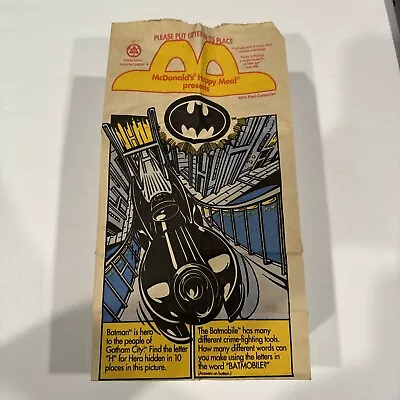 1991 McDonalds Batman Returns Happy Meal Bag • $10