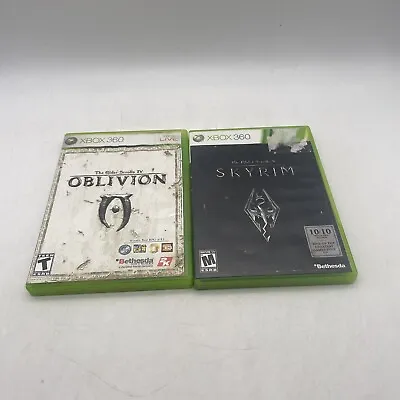 The Elder Scrolls Oblivion (IV) And Skyrim (V) Microsoft Xbox 360 Tested • $13.73