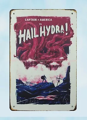 $18.89 • Buy  Hail Hydra Captain America Metal Tin Sign Nostalgic  Wall Decor
