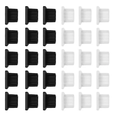 50PCS Silicone Micro USB Port Caps Covers Anti Dust Plugs Protector 6.5mmx2.3mm • £8.66