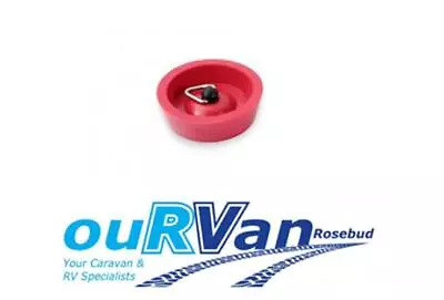 Caravan Sink Plug 32mm Red Rubber With Chain Hook CAMEC (035578) • $5.90