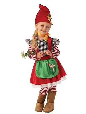 Enchanting Garden Gnome Girl Costume - Kids| Garden Girl Mythical Elf Outfit • £13.60