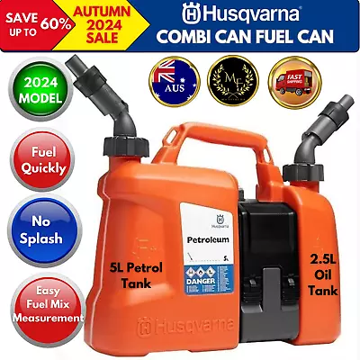 Husqvarna Combi Can Fuel Can Chainsaw Refuel Overfill Protection And Levelwindow • $97.82