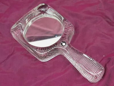Vintage Pukeburg Sweden Crystal Hand Mirror With Label 7  • $50