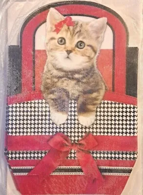 8 Note Cards With Envelopes Blank Inside By Voila Tabby Cat Kitten In Handbag • $14.99