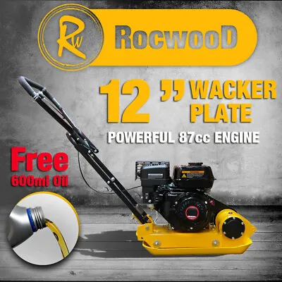 Wacker Plate Compactor Compaction RocwooD 12  87cc Petrol Engine Plus FREE Oil • £349.99