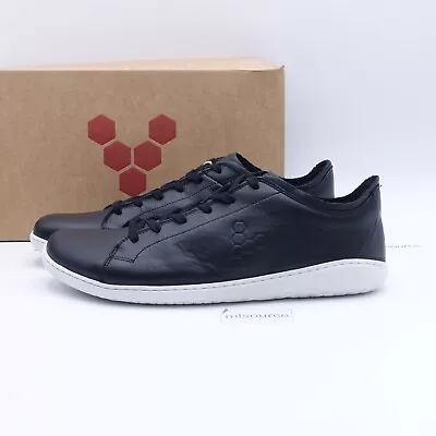 Vivobarefoot Men's Geo Court III Minimalist Leather Sneakers 301056-01 Obsidian • $114.95