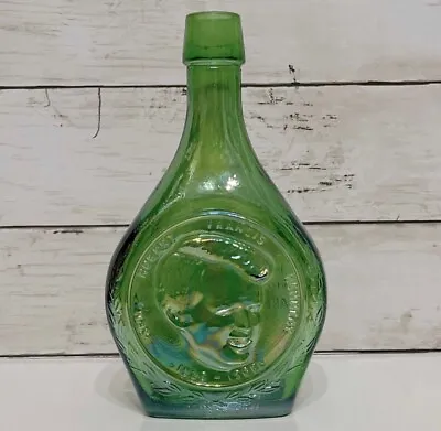 Vintage 1971 Wheaton Green Glass ROBERT F. KENNEDY Commemorative Bottle • $16