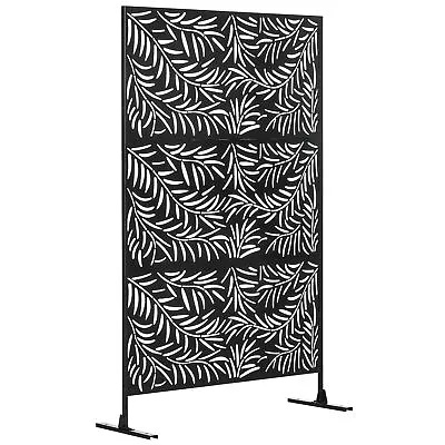 Outsunny 6.5FT Metal Outdoor Privacy Screen Panel W/ Stand And Expansion Screws • £109.99