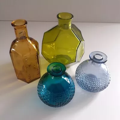 Recycled Coloured Glass Bottle/Vase Collection 4 Elegant Display Accessories • £28