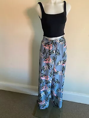 Decjuba Wide Leg Tropical Orchid Flower Print Lounge Pants Size M (10-12) • $31.50