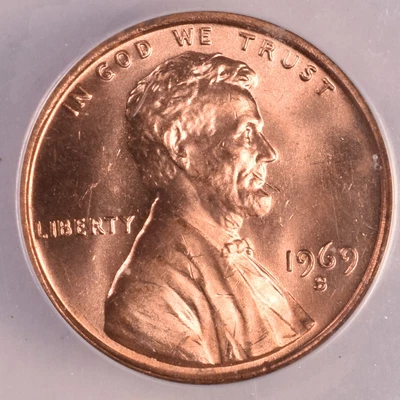 $19.99 • Buy 1969 S/S Lincoln Memorial Penny Cent - ANACS MS65 RD - RPM-2 