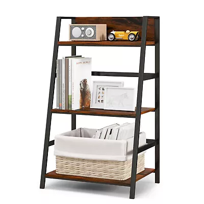 3-Tier Ladder Bookshelf Industrial Storage Rack Bookcase Plant Display Shelf • $59.99