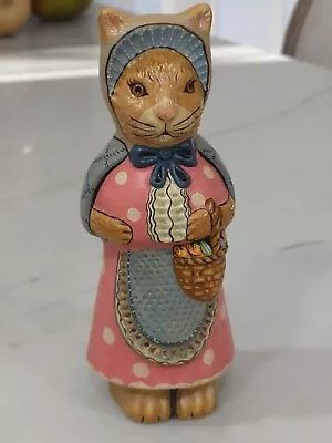 $175 • Buy Vaillancourt Chalkware Folk Art Bunny Country Rabbit Basket Easter Primitive 
