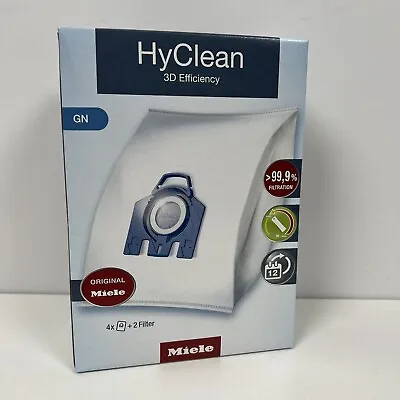 Miele  Genuine HyClean 3D Efficiency GN Hoover Dust Bags - Pack Of 4 • £13.06