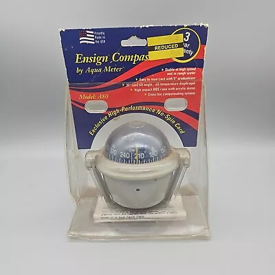 Aqua Meter Marine Ensign Compass Made In USA Model A 80 Grey Vintage Small Boat • $37.99