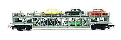 Tri-ang Hornby R342 Car Transporter Wagon With Six Assorted Minix Cars • £14.99