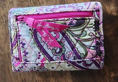 Vera Bradley Quilted Wallet Very Berry Paisley Trifold Pink Purple Green • $8