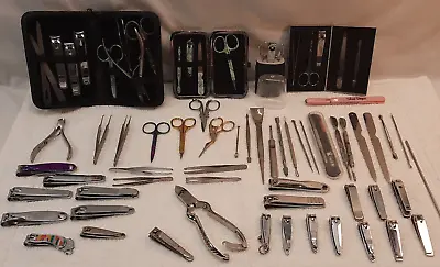 Huge Lot Of 72 Manicure/Podiatry Instruments - Vintage To Now - Clipper/Files... • $29.95