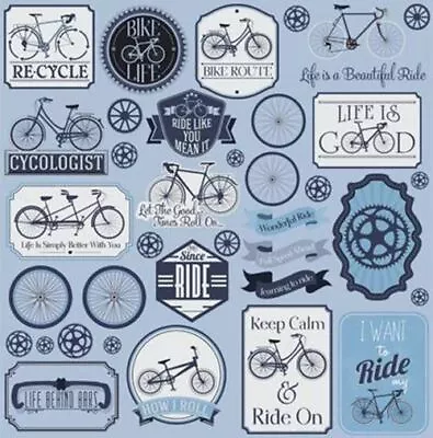 Bike Life Bicycle 12x12 Cardstock Stickers Set • $3.99