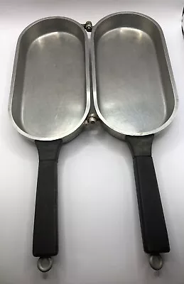 Vintage Miracle Maid Cookware Cast Aluminum Hinged Folding Omelet Fish Pan  • $60
