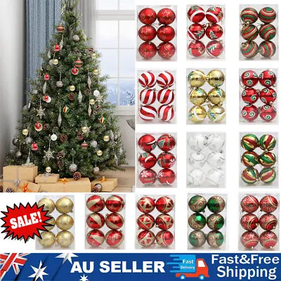 6Pcs 6/8cm Christmas Decorations Baubles Xmas Tree Balls Party Wedding Ornaments • $14.24