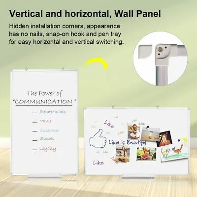 Wall Mounted Magnetic Whiteboard 90X60 Cm With Free Gift • $39.99