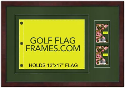 Masters 20x29.5 Brown Golf Flag Ticket Frame BRN-008 Green Mats Flag Not Incl • $199.99