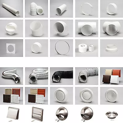 £4.34 • Buy 4  100mm Universal Round Cooker Hood Extraction Vent Duct Pipe Fan In Stock 