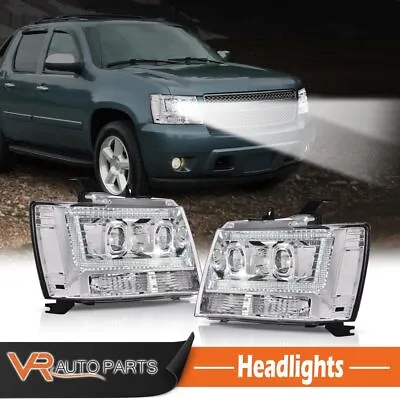 LED Tube Dual Projector Lamp Headlights Fit For 2007-14 Tahoe Suburban Avalanche • $196.80