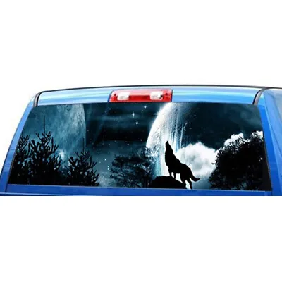 Rear Window Decal Car SUV Body Night Wolf Graphic Vinyl Windshield Decor Sticker • $22.40