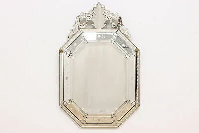 Murano Venetian Italian Vintage Reverse Etched Wall Mirror #47191 • $1300