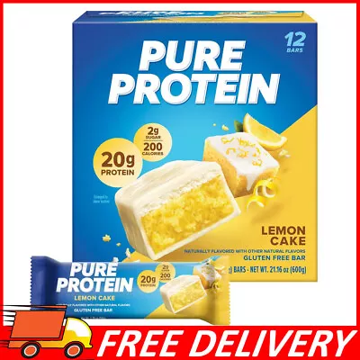 Pure Protein Pure Protein Bars Non-GMO High Protein Lemon Cake 12 Count • $23.77