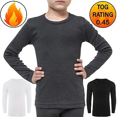 £5.89 • Buy Girls Boys Thermal Base Layer Top Long Sleeves Kids Winter Vest Children Shirt