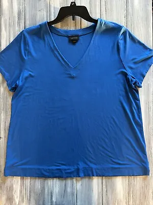 J Jill Womens Large Short Sleeve Shirt Wearever Collection V Neck Top Tee • $12.90