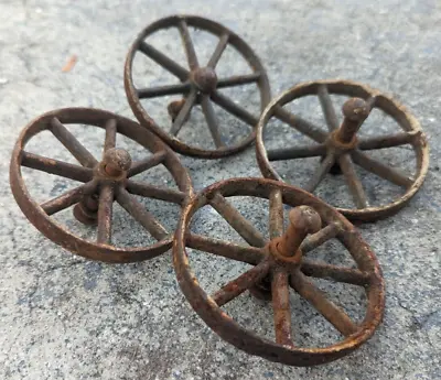 Set 4 Vintage Metal Wheels For Furniture Came From High Chair Salvage • $47.90