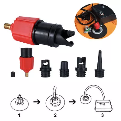 4 Nozzle SUP Pump Adapter Inflatable Kayak Boat Air Valve Compressor Accessory • £7.59